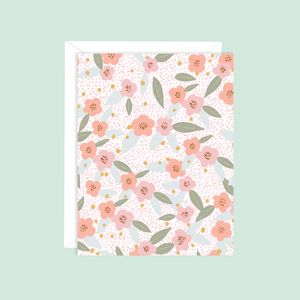 Pale Flower Garden Notecard