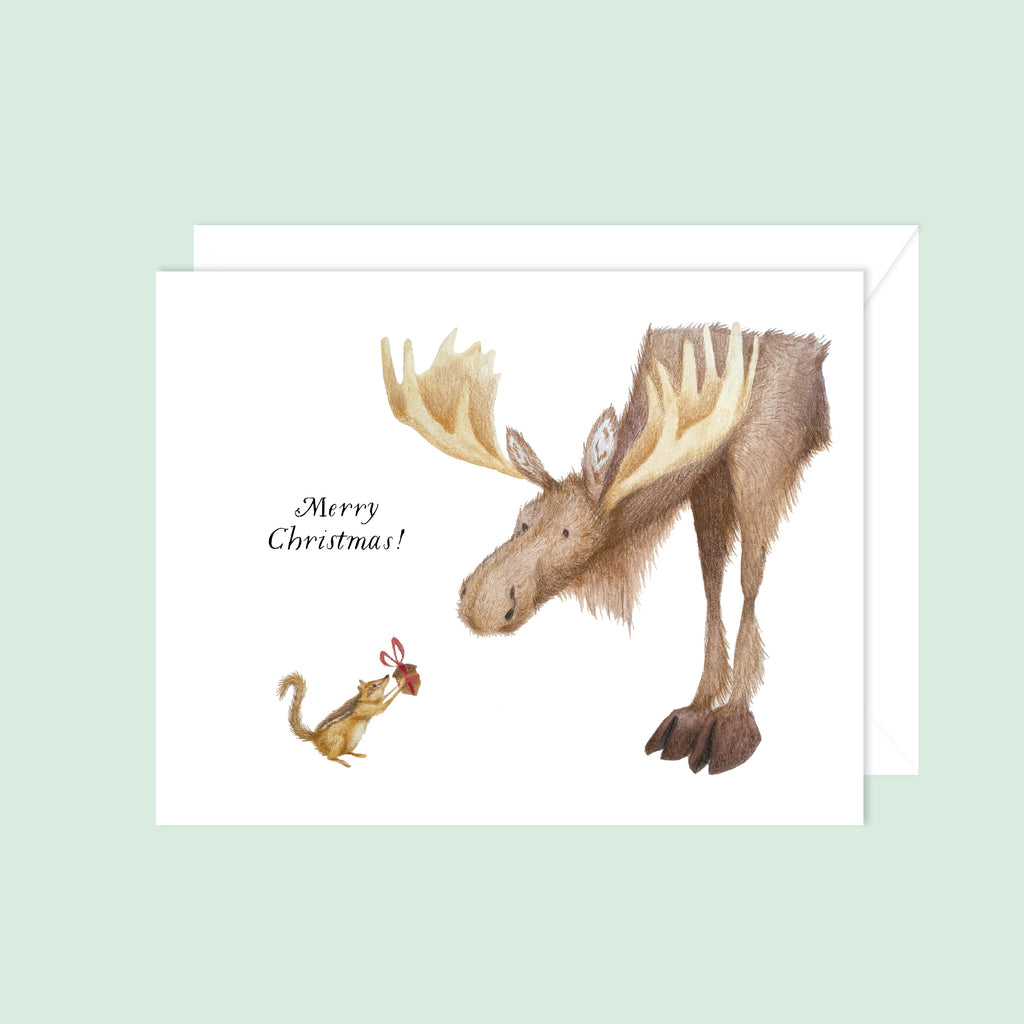 Moose & Chipmunk Merry Christmas