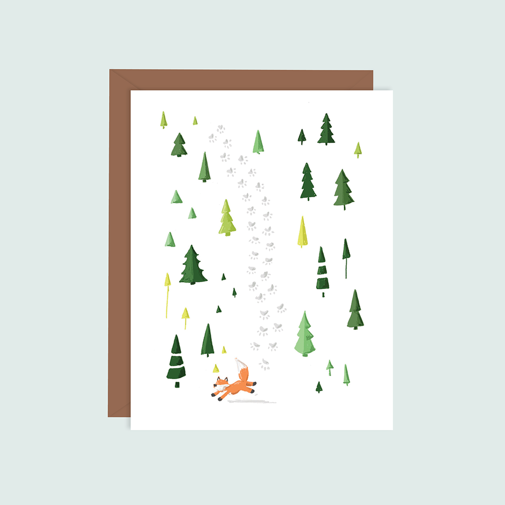 Fox Tracks Notecard