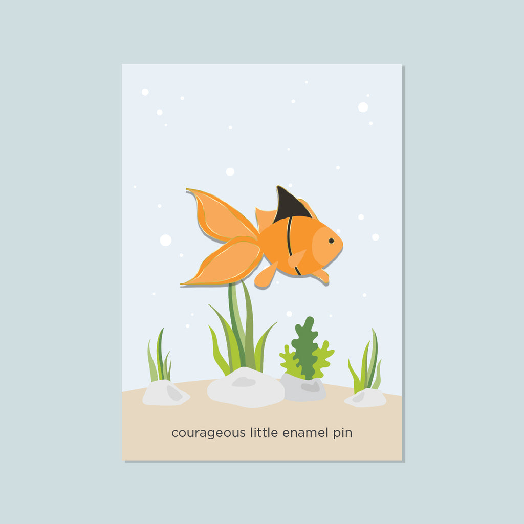 Courageous Little Goldfish Enamel Pin